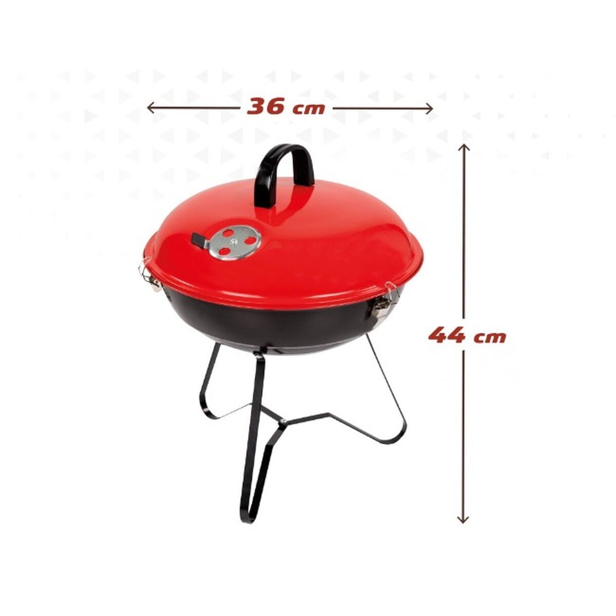 Barbecue Portable Aktive Enamelled Metal  36 cm 36 x 44 x 36 cm (4 Units) Red