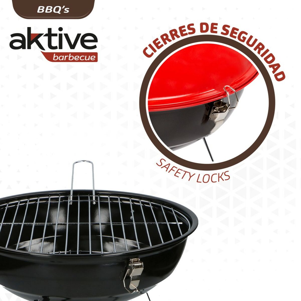 Barbecue Portable Aktive Enamelled Metal  36 cm 36 x 44 x 36 cm (4 Units) Red