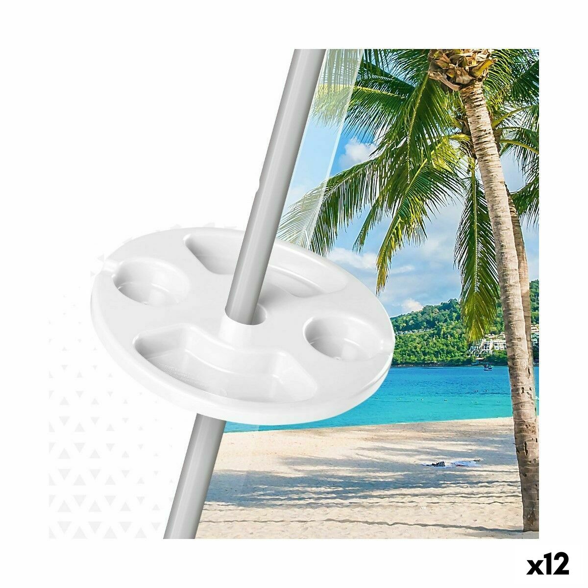 Beach Umbrella Cup Holder Aktive 29,5 x 8 x 29,5 cm Sunshade (12 Units)