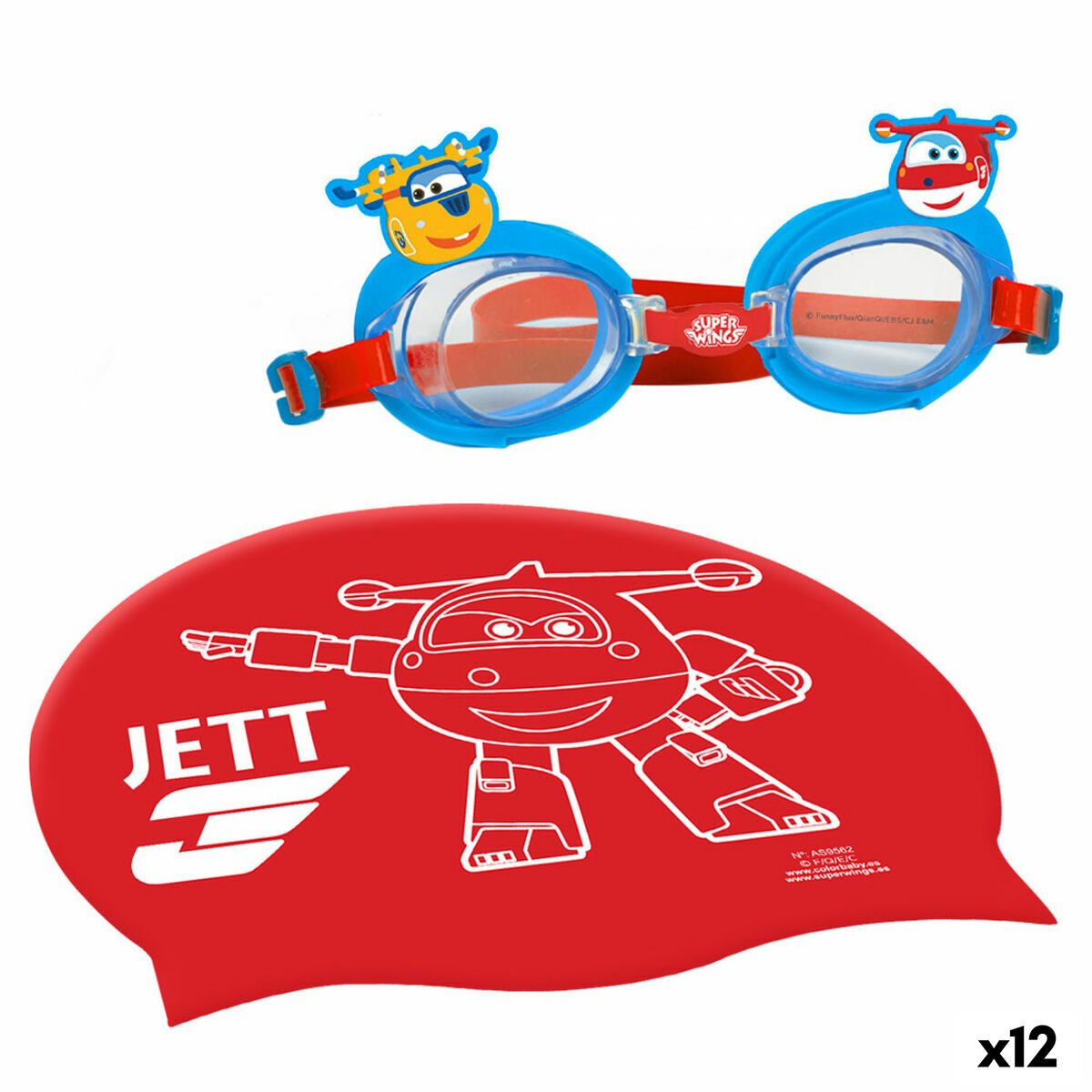 Swimming Cap and Goggles Super Wings Children’s (12 Units) Swimming Cap and Goggles Super Wings Children’s (12 Units)