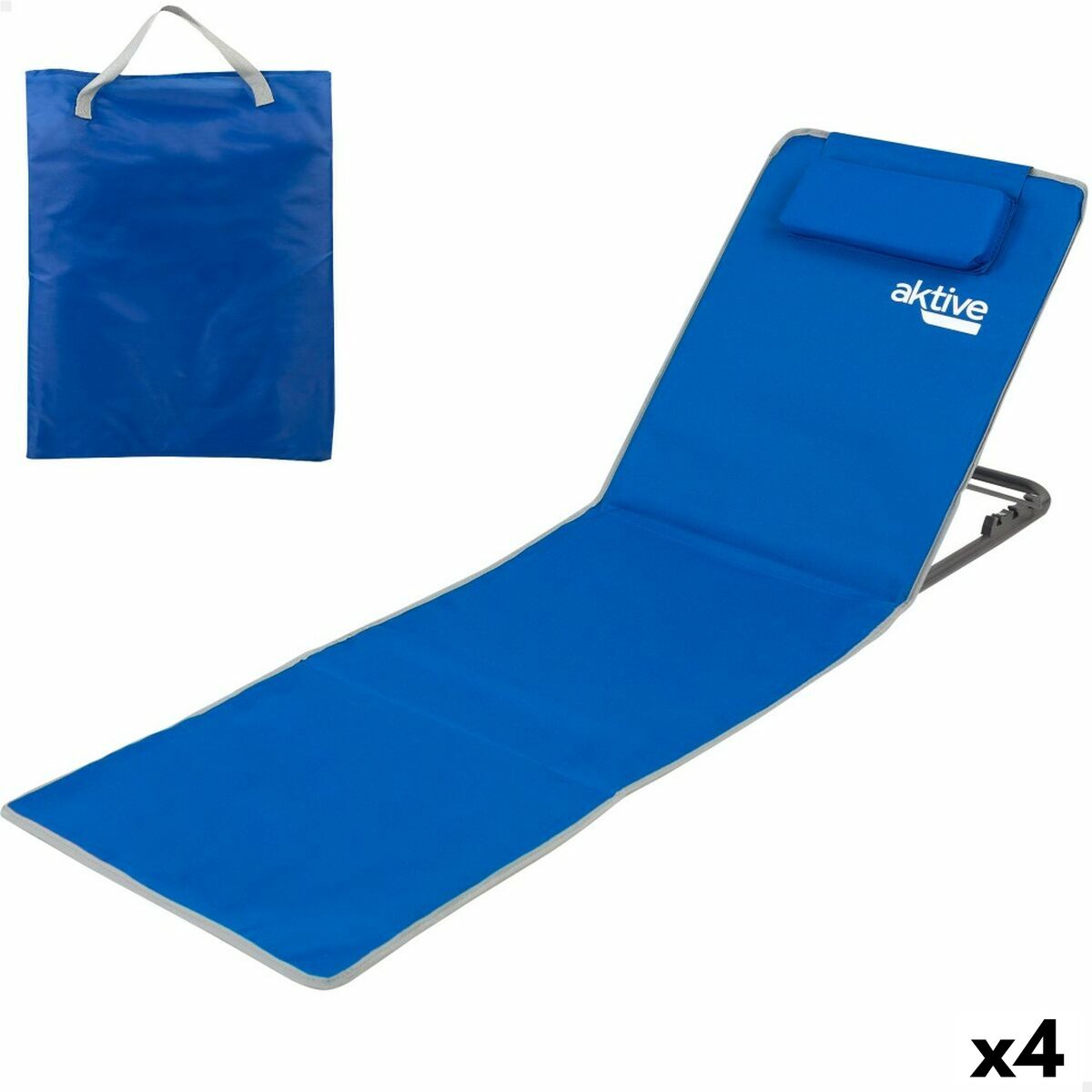 Mat Aktive Reclining 147 x 55 x 48 cm PVC 600D Blue Steel Sponge (4 Units) Mat Aktive Reclining 147 x 55 x 48 cm PVC 600D Blue Steel Sponge (4 Units)