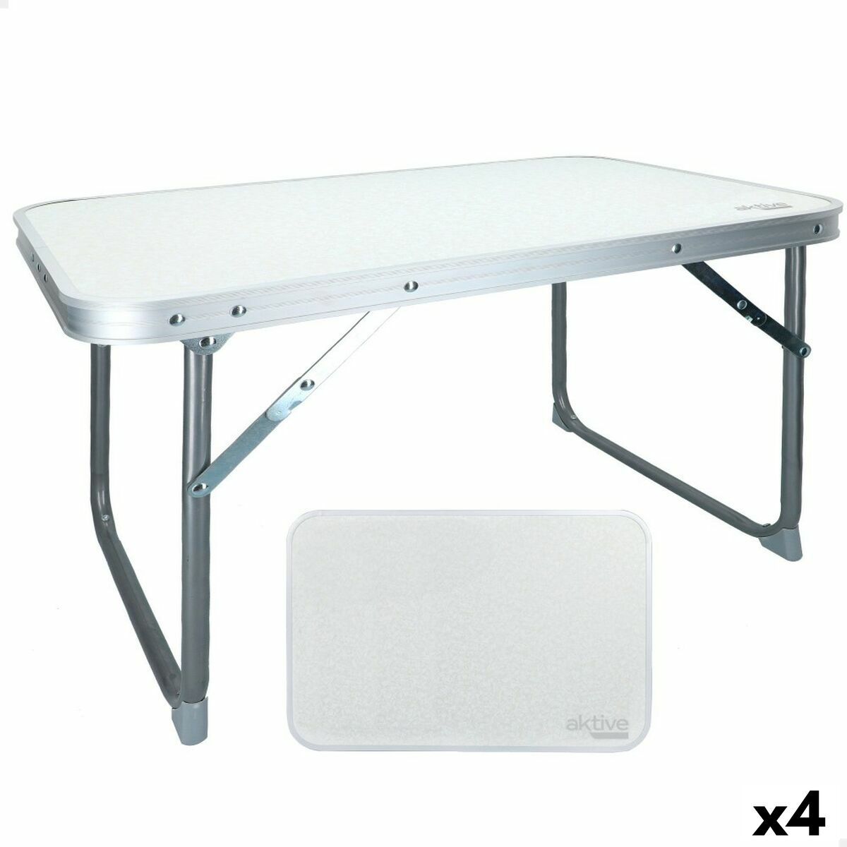 Folding Table Aktive White 60 x 40 x 40 cm (4 Units) Folding Table Aktive White 60 x 40 x 40 cm (4 Units)