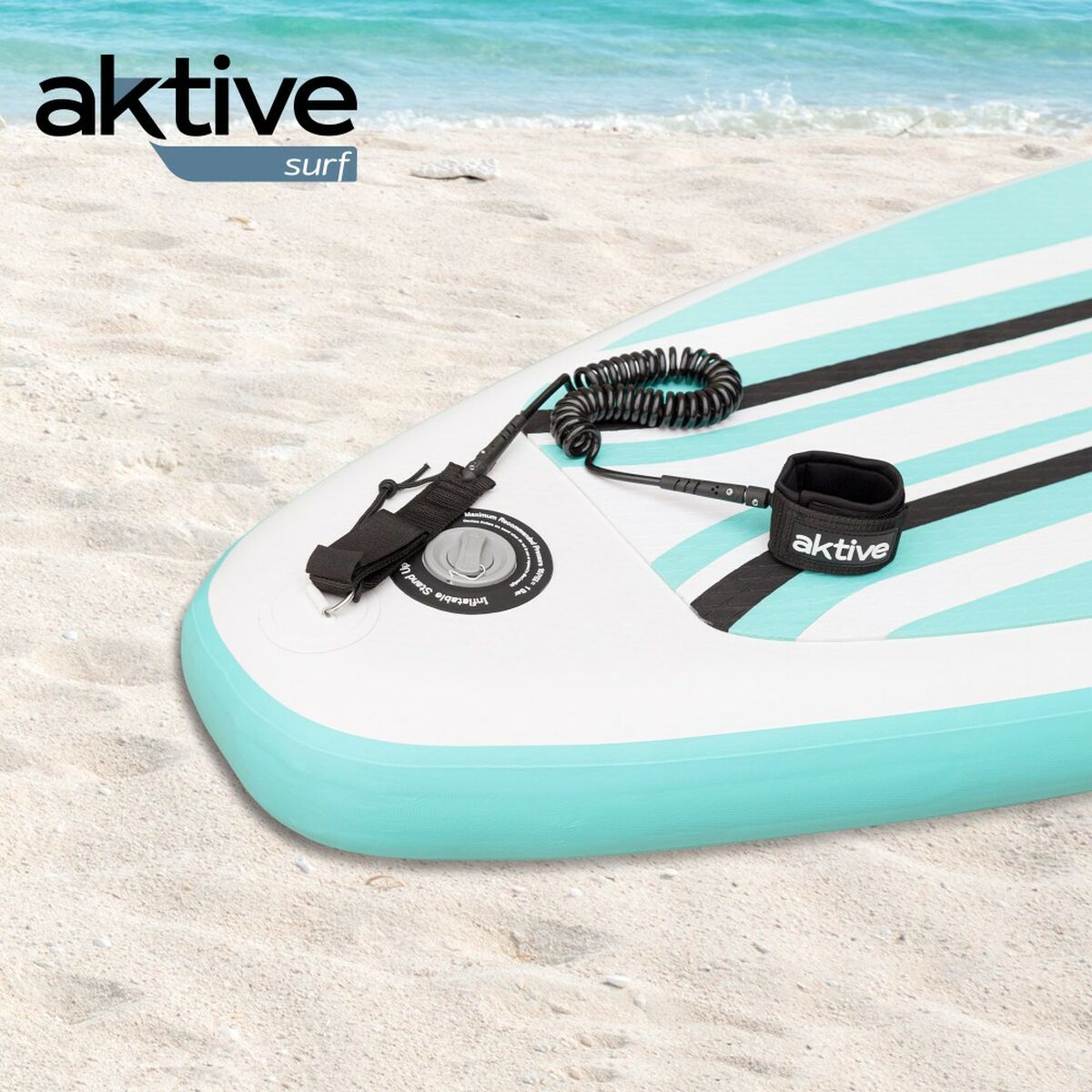 Leash Aktive Black 20 cm Spiral Stand Up Paddle Board