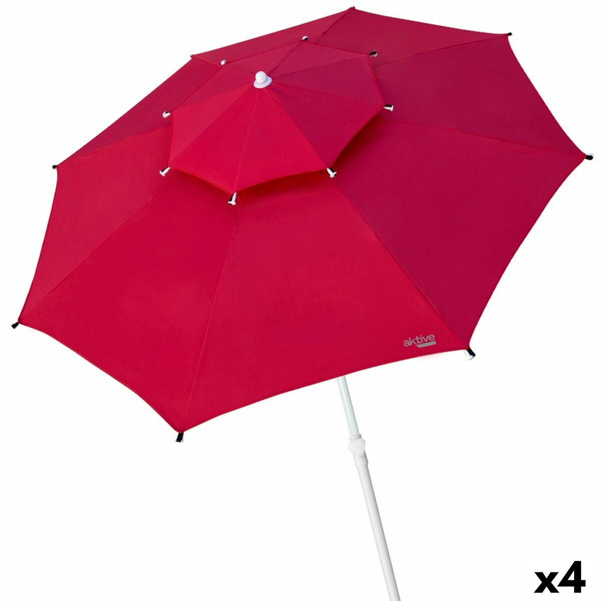 Umbrella Aktive Red 280 x 263 x 280 cm (4 Units) Umbrella Aktive Red 280 x 263 x 280 cm (4 Units)