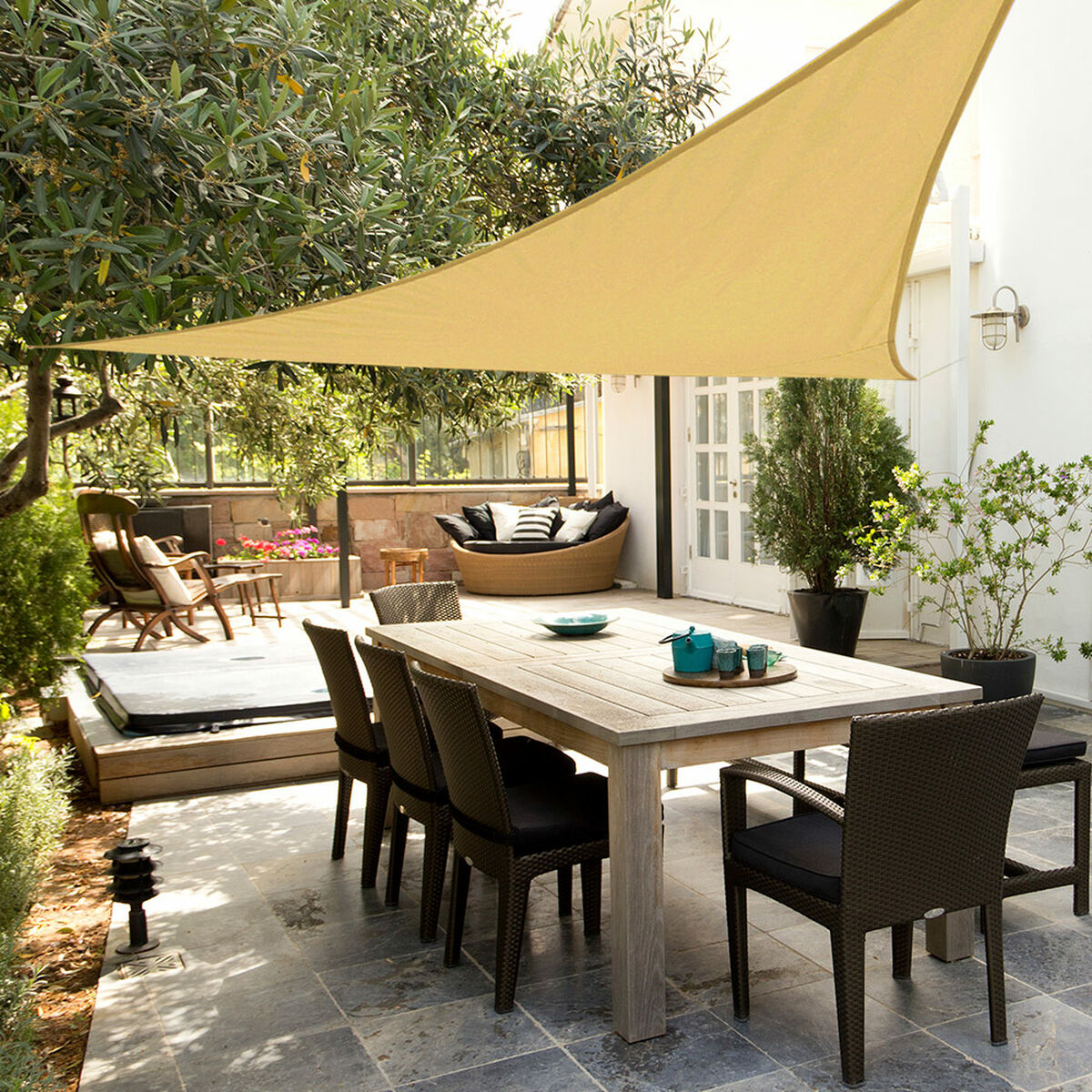 Shade Sail Aktive Cream 500 x 0,3 x 500 cm Triangular (4 Units)