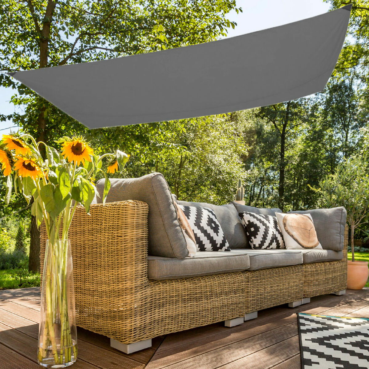 Rectangular Shade Sail Aktive Grey 200 x 0,5 x 300 cm Rectangular (6 Units)