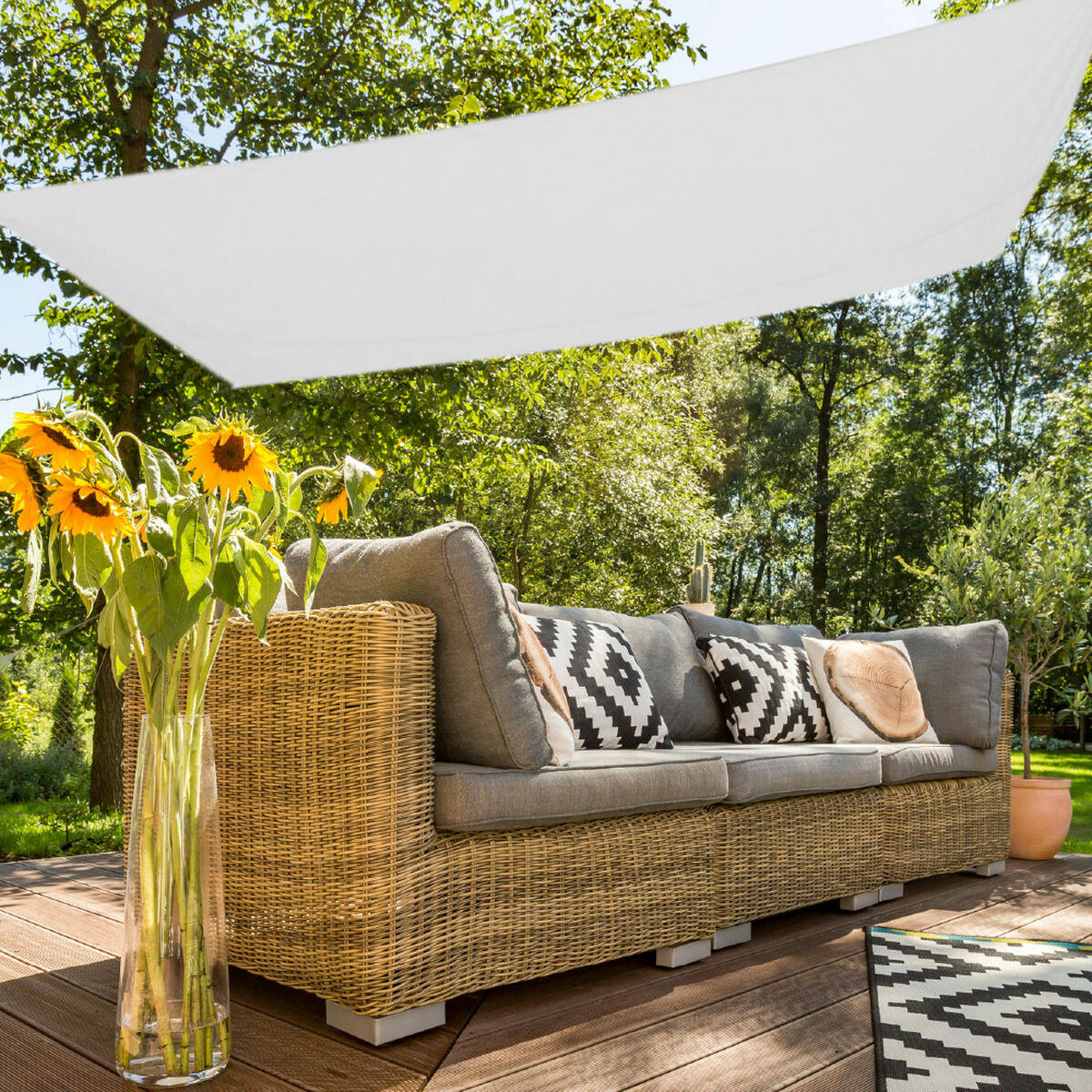 Shade Sail Aktive White 200 x 0,5 x 300 cm Rectangular (6 Units)