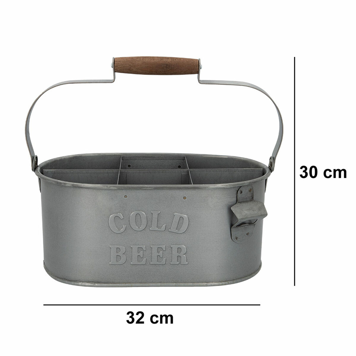 Decorative basket Aktive 35,5 x 16 x 19,5 cm Bottle rack (6 Units)