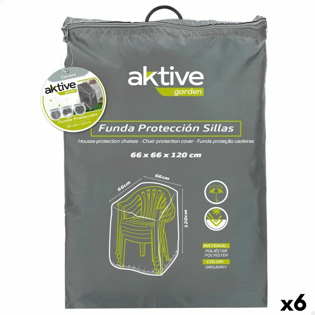 Chair Cover Aktive 66 x 120 x 66 cm (6 Units) Chair Cover Aktive 66 x 120 x 66 cm (6 Units)