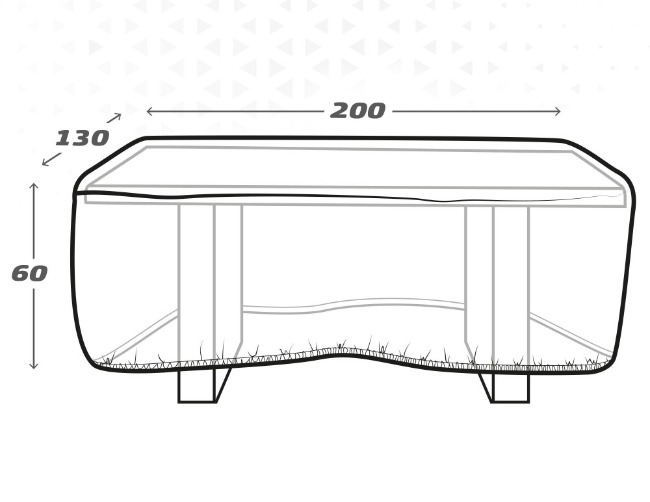 Protective Case Aktive Tables Polyethylene 200 x 60 x 130 cm (6 Units)