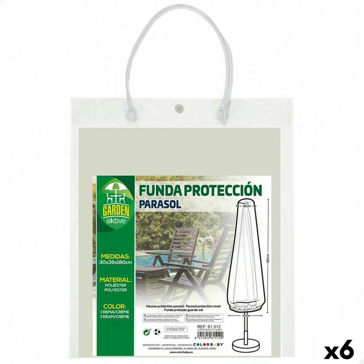 Sunshade Cover Aktive 35 x 190 x 1 cm (6 Units) Sunshade Cover Aktive 35 x 190 x 1 cm (6 Units)