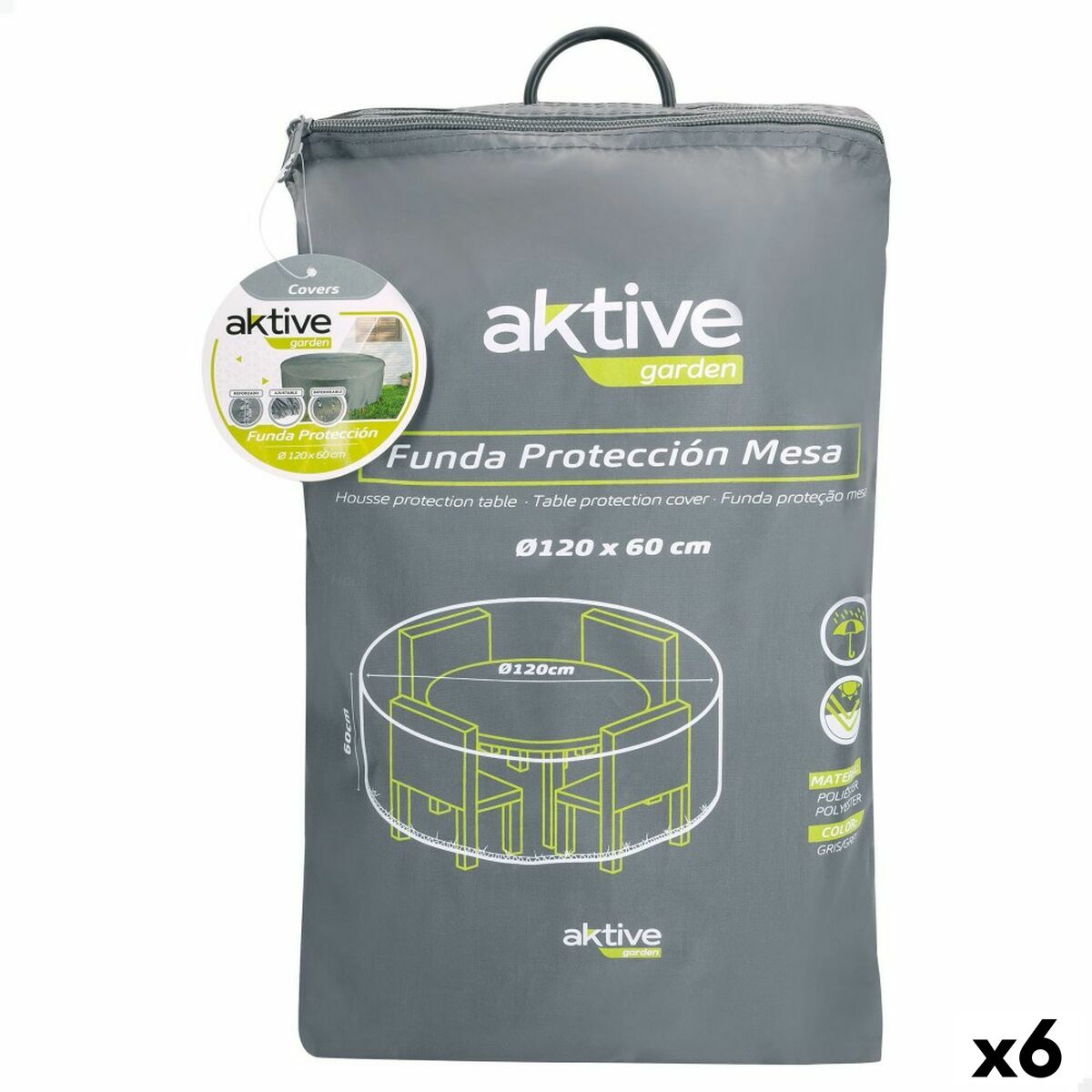 Protective Case Aktive  120 cm Tables 120 x 60 x 120 cm (6 Units)