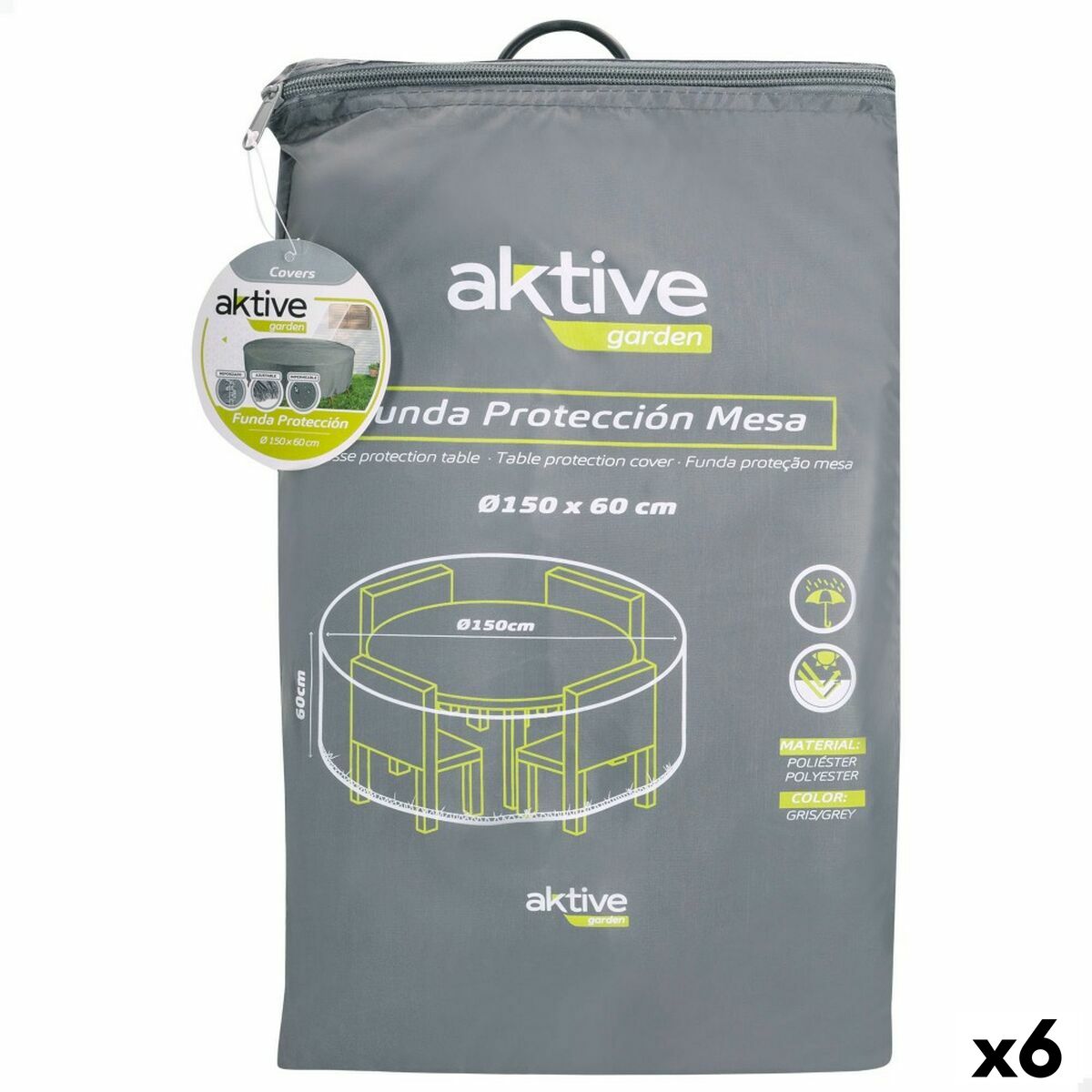 Protective Case Aktive  150 cm Tables 150 x 60 x 150 cm (6 Units)