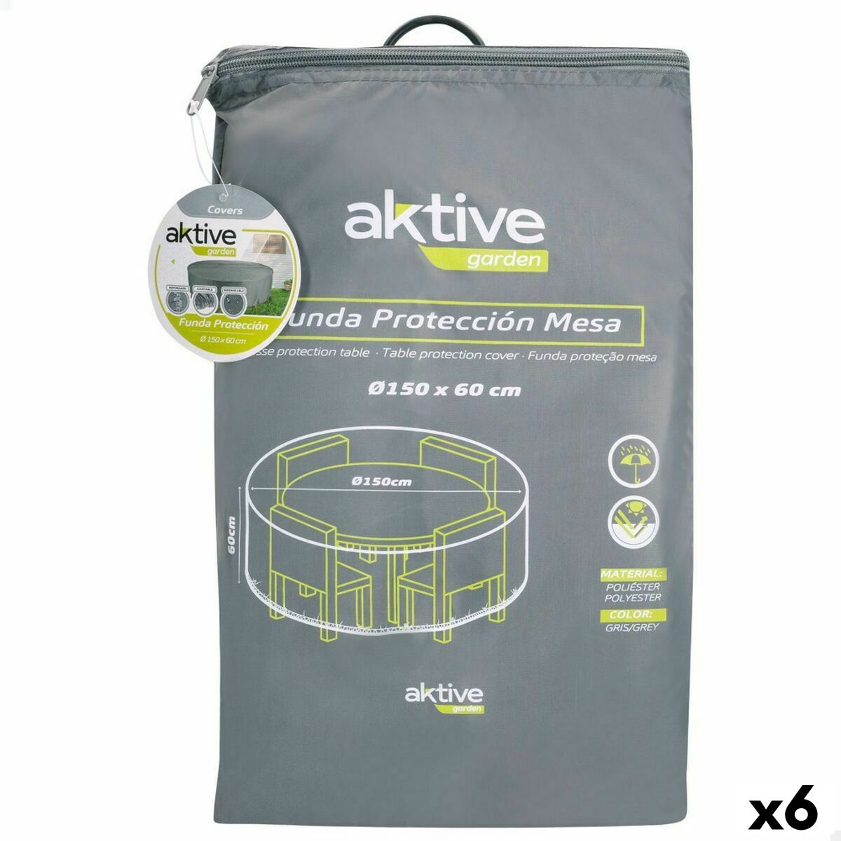Protective Case Aktive  150 cm Tables 150 x 60 x 150 cm (6 Units)