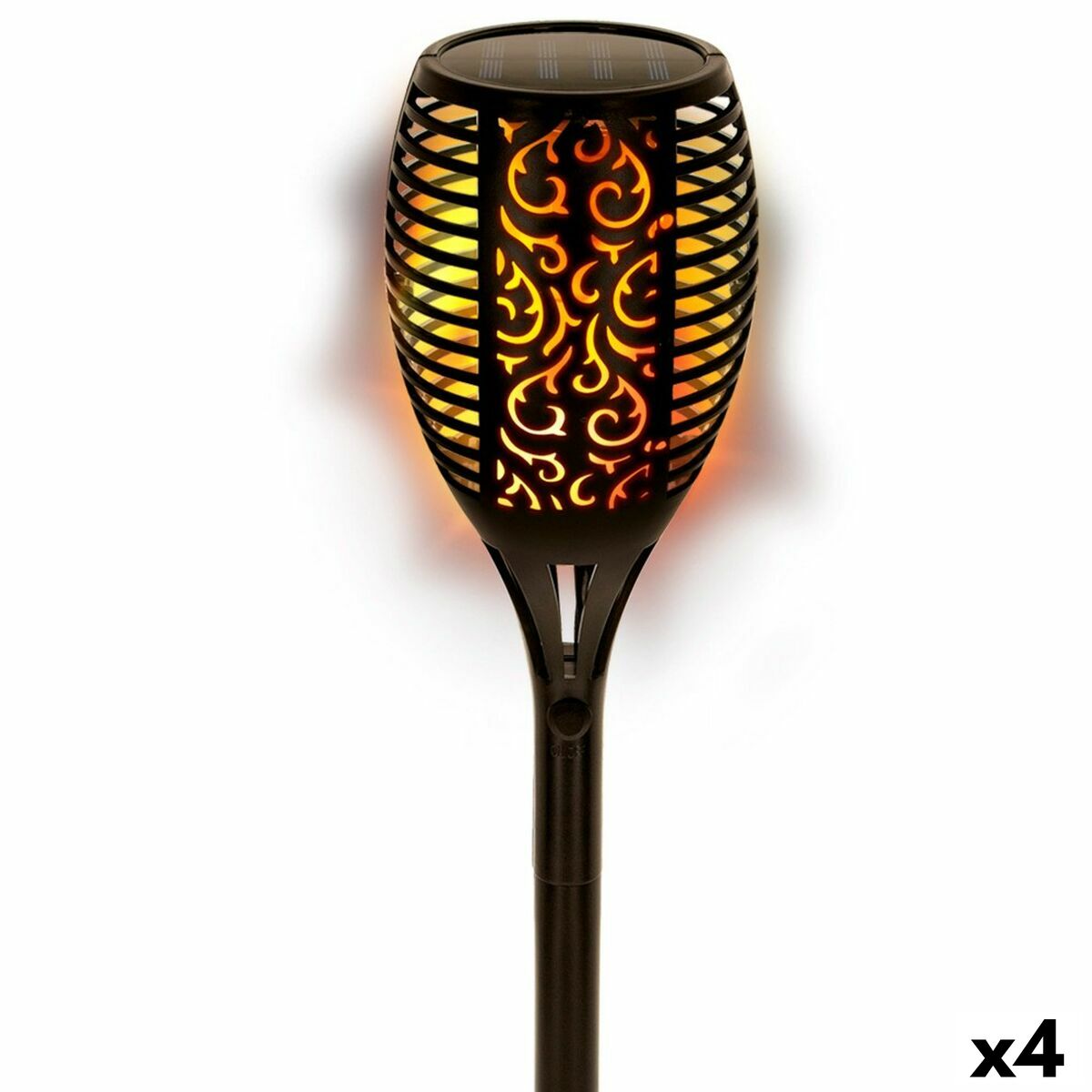 Set of solar garden lights Aktive 51 Plastic 11 x 77,5 x 11 cm (4 Units) Set of solar garden lights Aktive 51 Plastic 11 x 77,5 x 11 cm (4 Units)