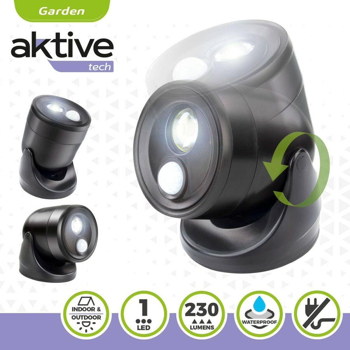 LED Light with Movement Sensor Aktive Plastic 10,5 x 12,5 x 13,5 cm (12 Units)