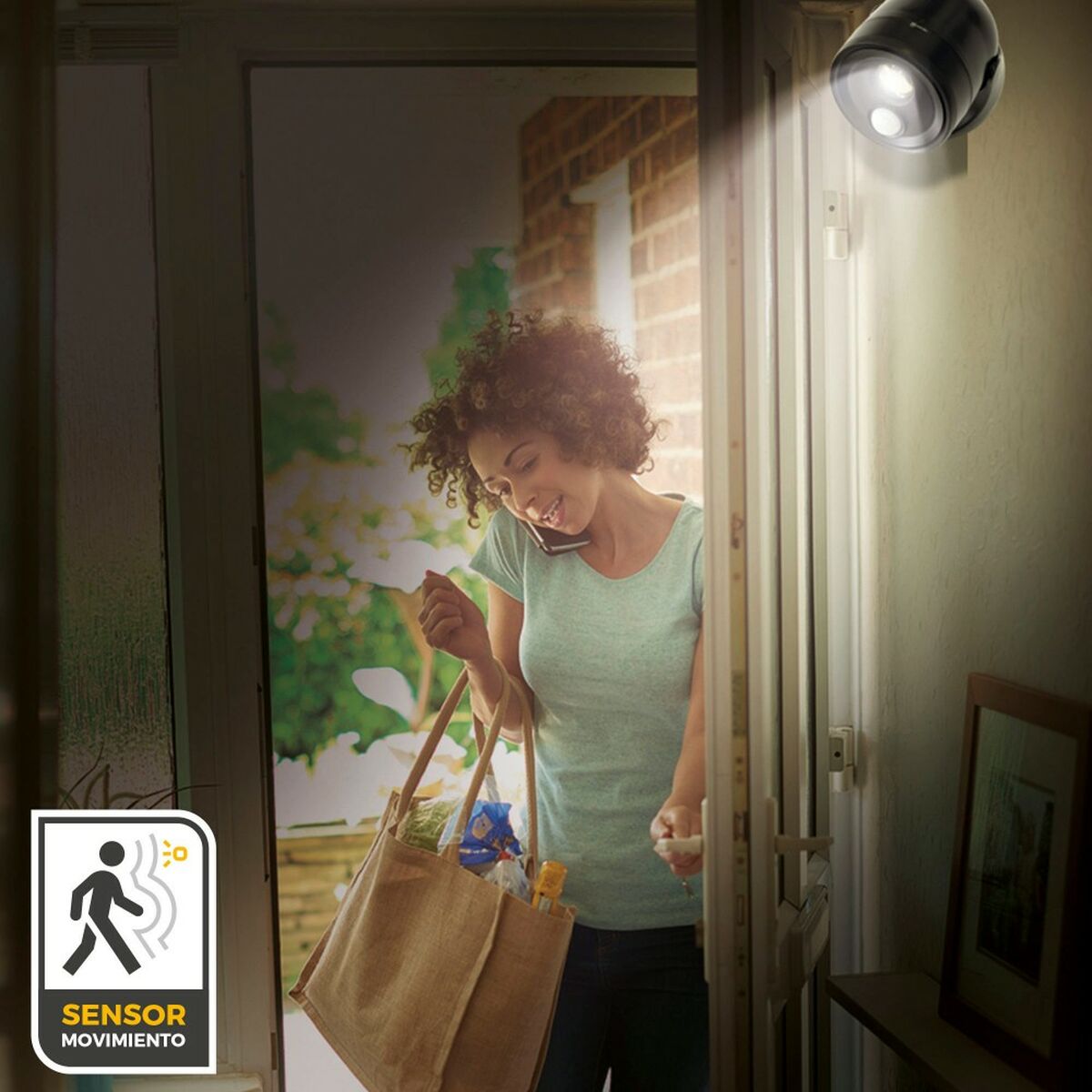 LED Light with Movement Sensor Aktive Plastic 10,5 x 12,5 x 13,5 cm (12 Units)