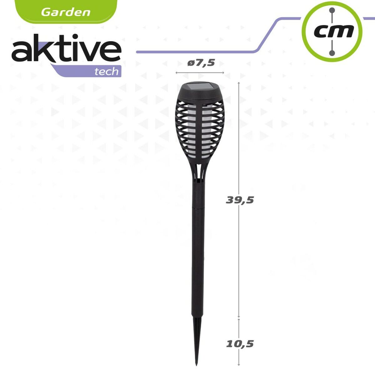 Set of solar garden torch lights Aktive Plastic 7,5 x 50 x 7,5 cm (4 Units)