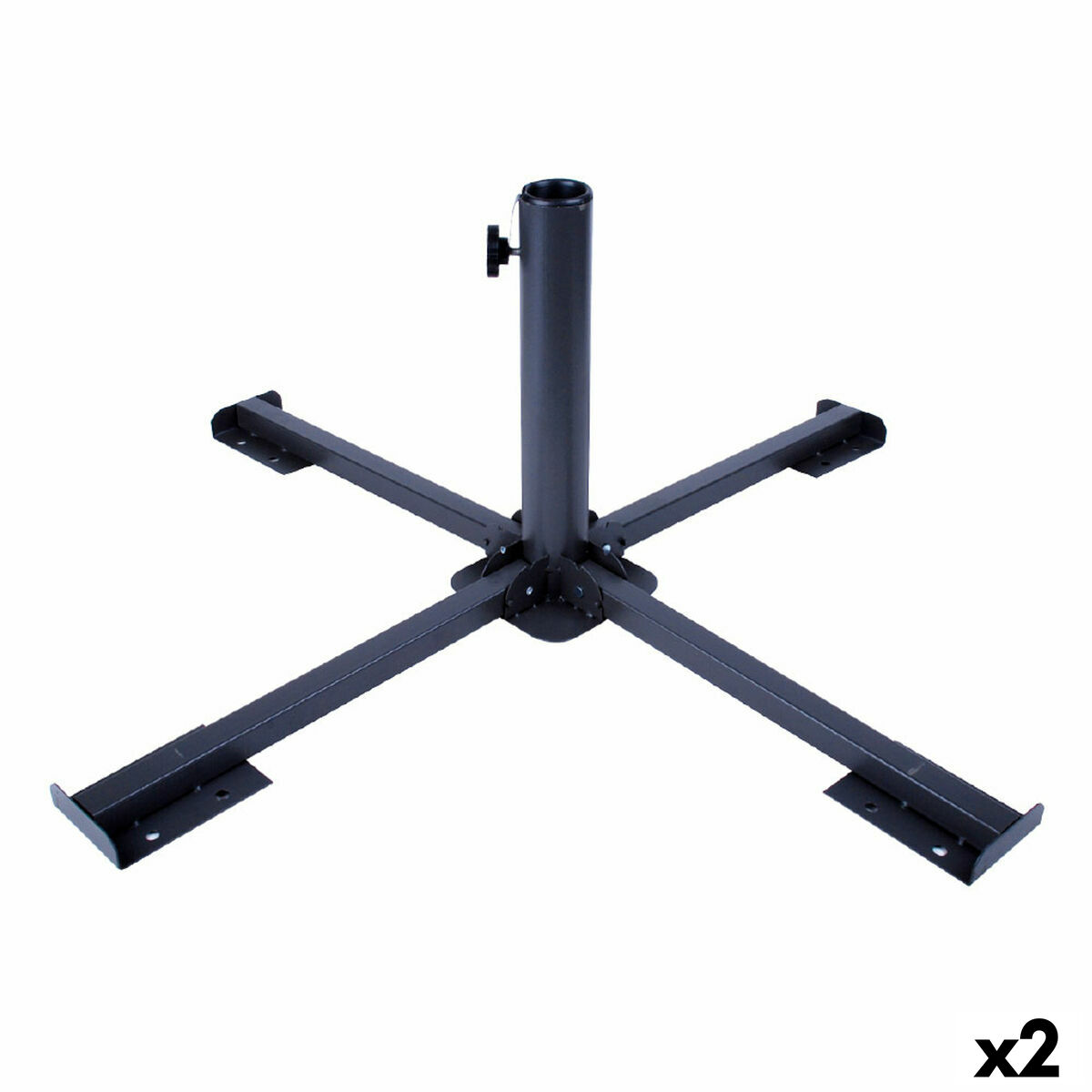 Base for beach umbrella Aktive 86 x 34 x 86 cm Black Metal (2 Units) Base for beach umbrella Aktive 86 x 34 x 86 cm Black Metal (2 Units)