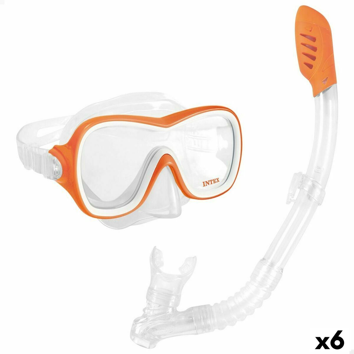 Snorkel Goggles and Tube Intex Wave Rider Orange Snorkel Goggles and Tube Intex Wave Rider Orange