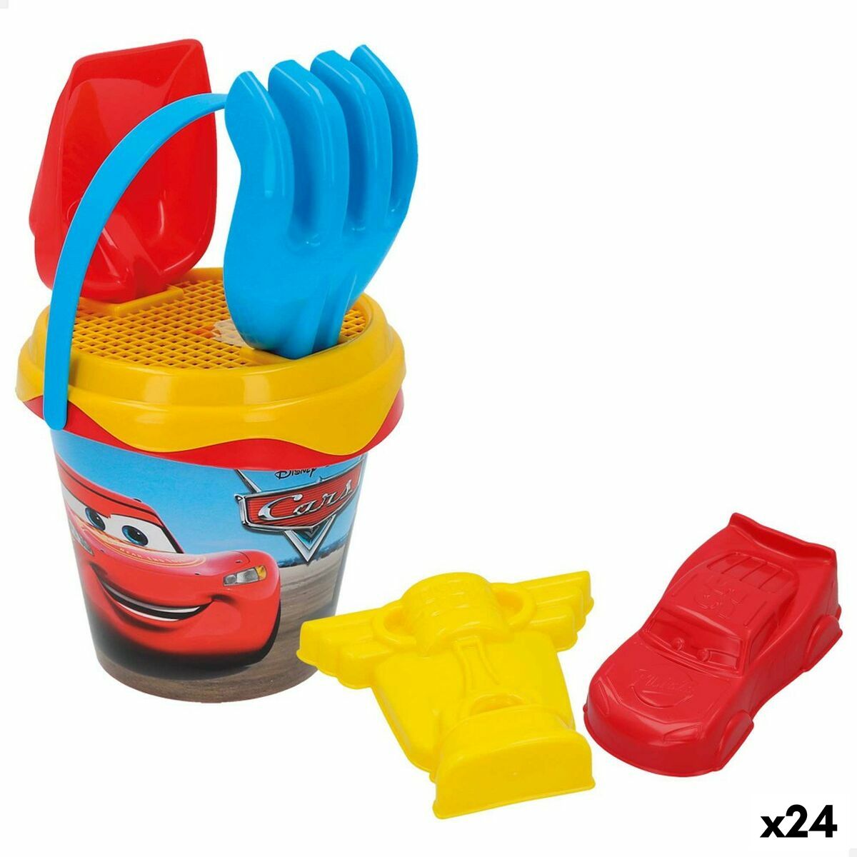 Beach toys set Cars Ø 14 cm (24 Units) Beach toys set Cars Ø 14 cm (24 Units)