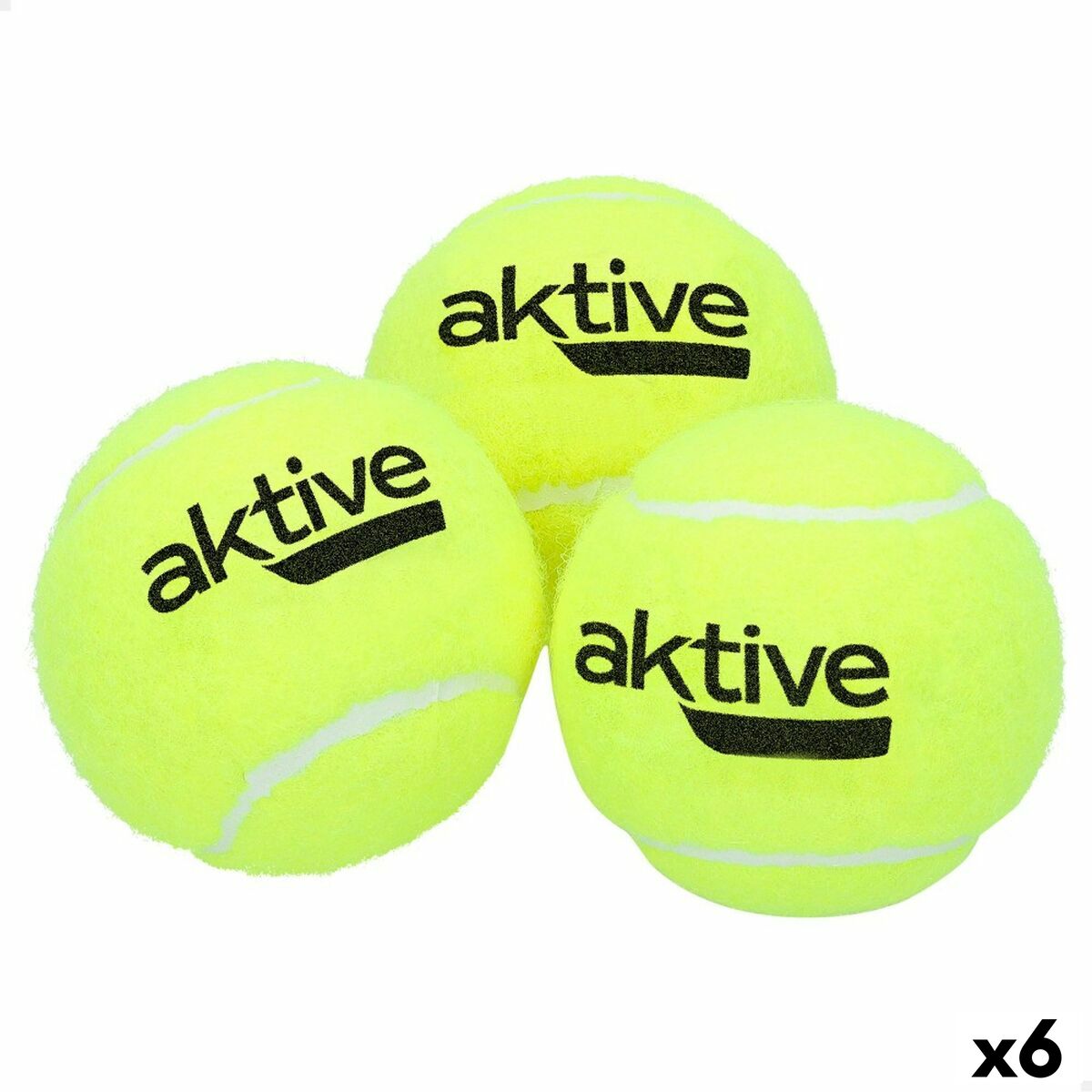 Tennis Balls Aktive Pro 3 Pieces Yellow 6 Units Tennis Balls Aktive Pro 3 Pieces Yellow 6 Units