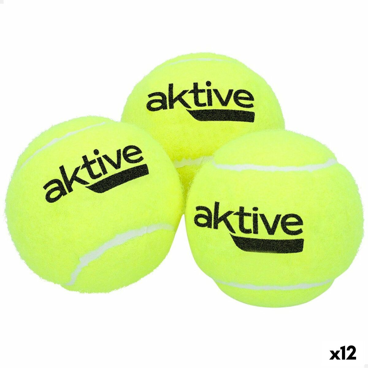 Tennis Balls Aktive 3 Pieces Yellow 12 Units Tennis Balls Aktive 3 Pieces Yellow 12 Units