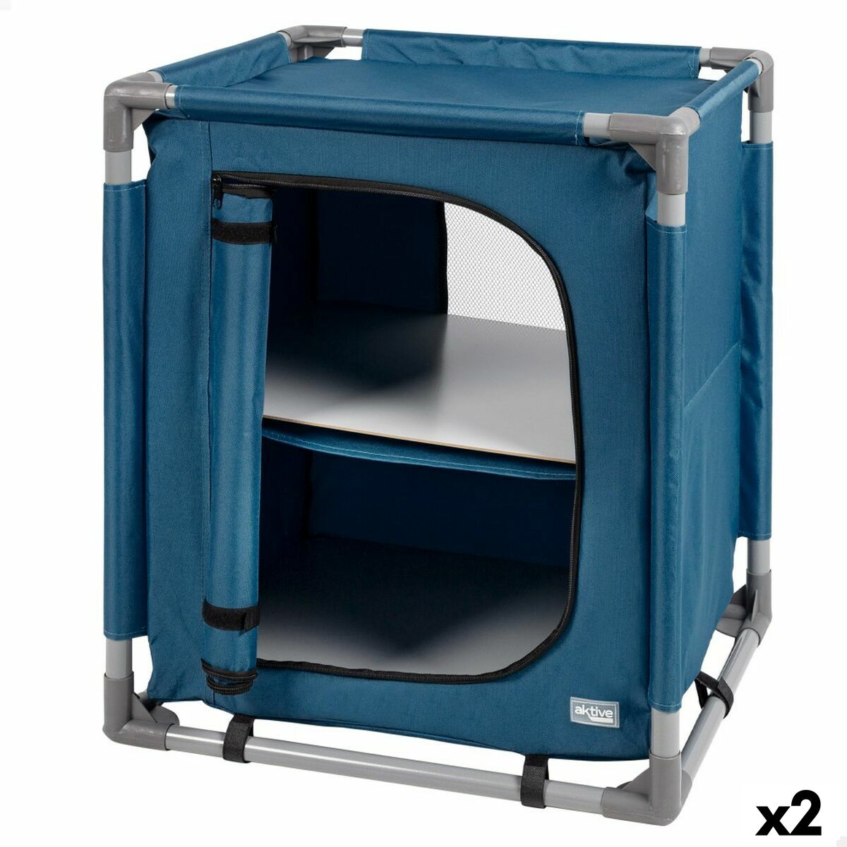 Camping wardrobe Aktive Blue Foldable 56 x 66 x 46 cm 2 Units Camping wardrobe Aktive Blue Foldable 56 x 66 x 46 cm 2 Units