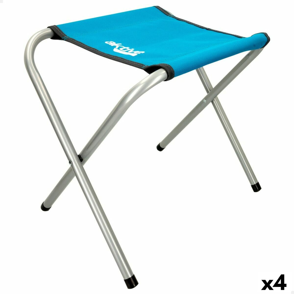 Folding Stool Aktive Blue Camping 30 x 37 x 40 cm (4 Units) Folding Stool Aktive Blue Camping 30 x 37 x 40 cm (4 Units)