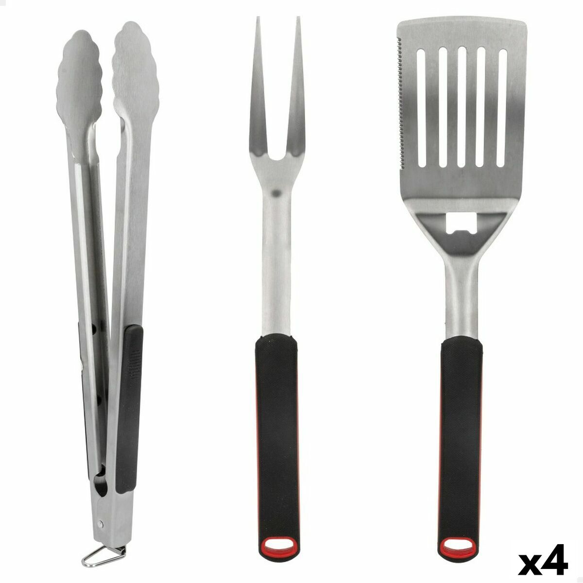 Barbecue Utensils Set Aktive 3 Pieces Barbecue Stainless steel 9 x 41 x 5 cm (4 Units) Barbecue Utensils Set Aktive 3 Pieces Barbecue Stainless steel 9 x 41 x 5 cm (4 Units)
