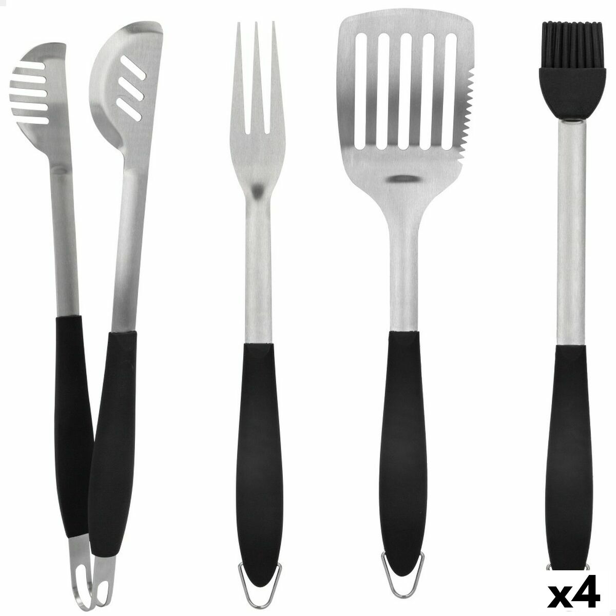 Barbecue Utensils Set Aktive 4 Pieces Barbecue Stainless steel 10 x 42 x 4 cm (4 Units) Barbecue Utensils Set Aktive 4 Pieces Barbecue Stainless steel 10 x 42 x 4 cm (4 Units)