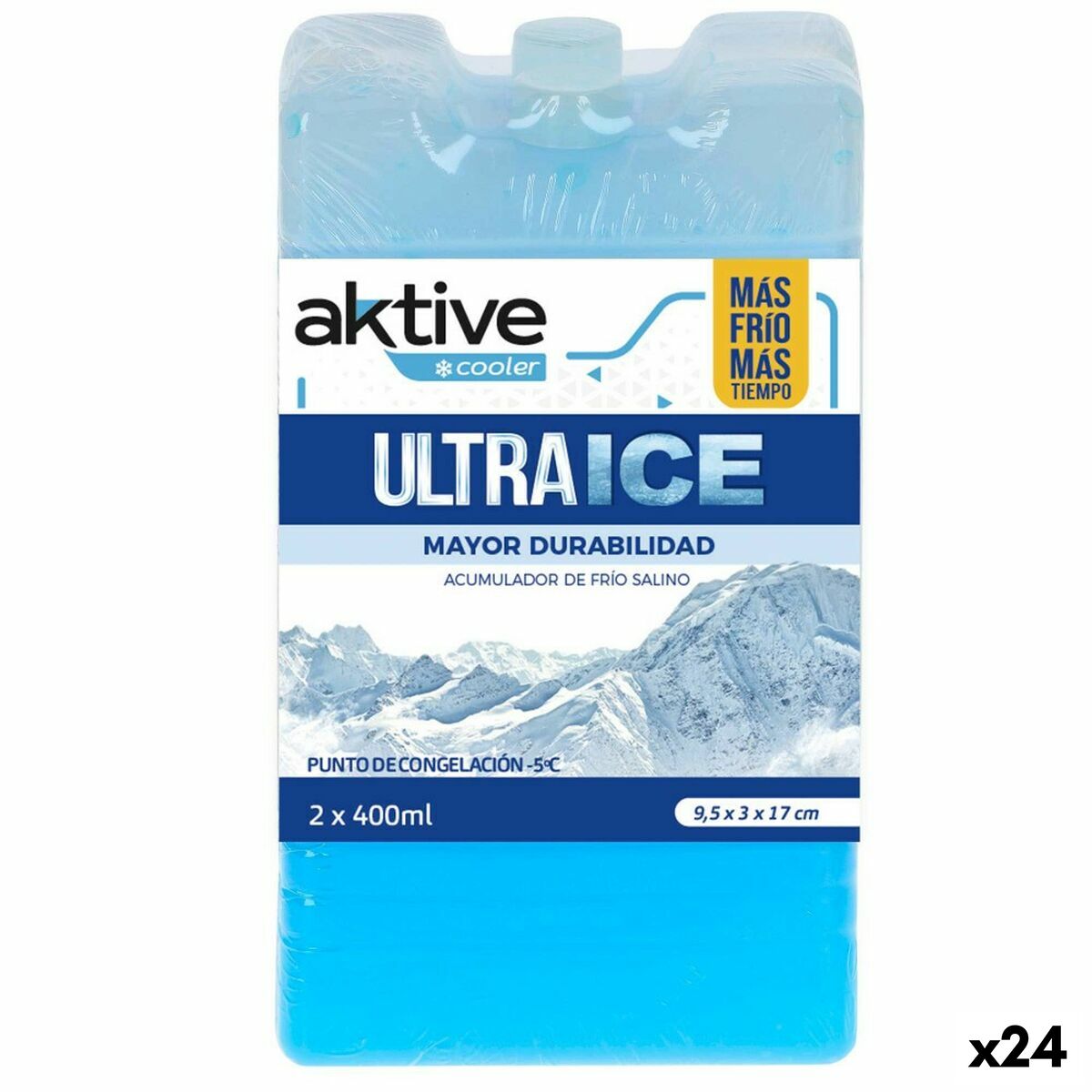 Cold Accumulator Aktive Ultra Ice 400 ml Cold Accumulator 2 Pieces 9,5 x 17 x 3 cm (24 Units) Cold Accumulator Aktive Ultra Ice 400 ml Cold Accumulator 2 Pieces 9,5 x 17 x 3 cm (24 Units)