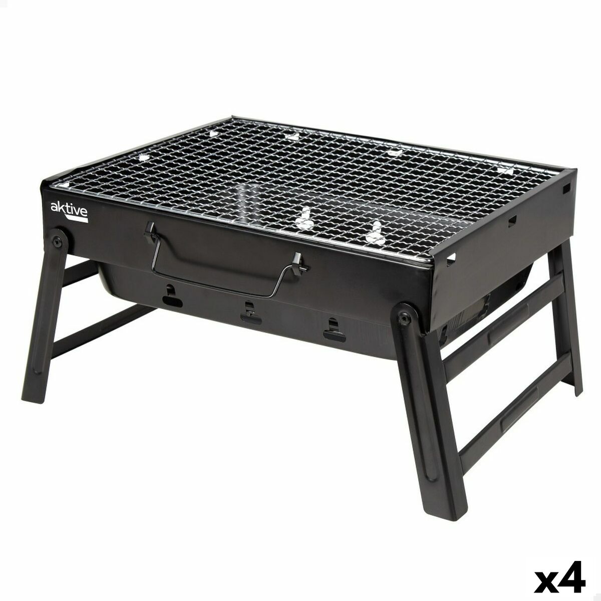 Barbecue Portable Aktive Rectangular Black Steel 40 x 20 x 28 cm Barbecue Portable Aktive Rectangular Black Steel 40 x 20 x 28 cm