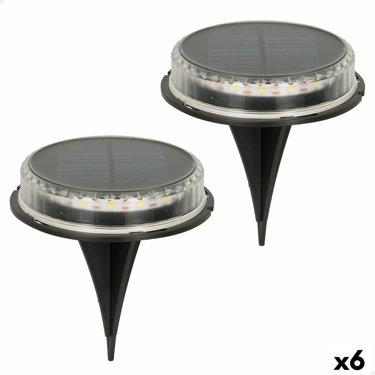 Set of solar garden lights Aktive 2 Pieces Plastic 12 x 13,5 x 12 cm (6 Units) Set of solar garden lights Aktive 2 Pieces Plastic 12 x 13,5 x 12 cm (6 Units)