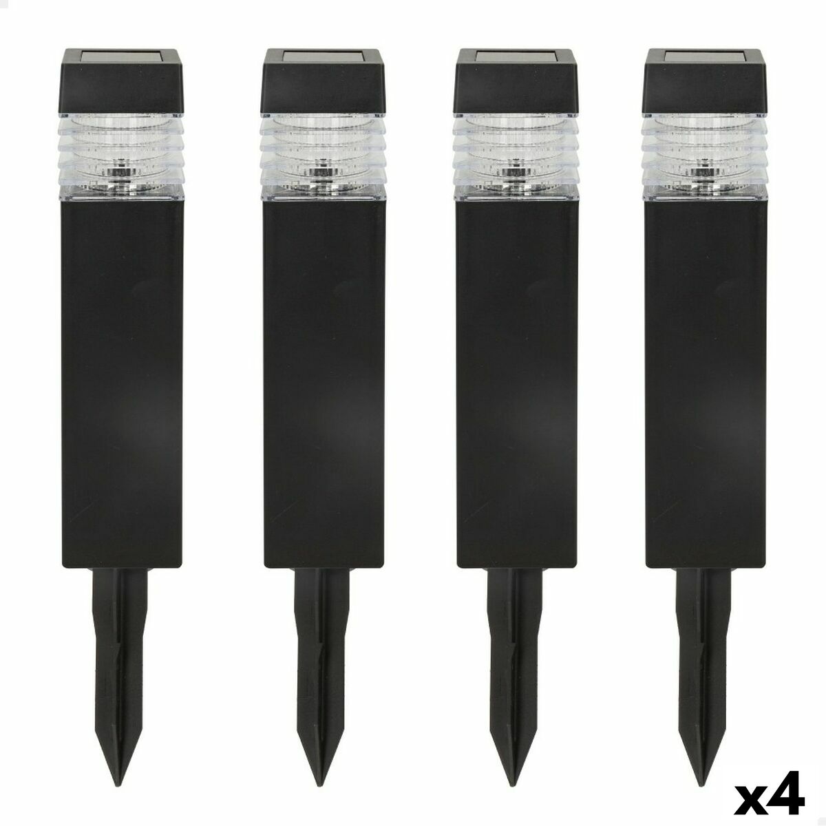 Set of solar garden lights Aktive 4 Pieces Plastic 6 x 39,5 x 6 cm (4 Units) Set of solar garden lights Aktive 4 Pieces Plastic 6 x 39,5 x 6 cm (4 Units)