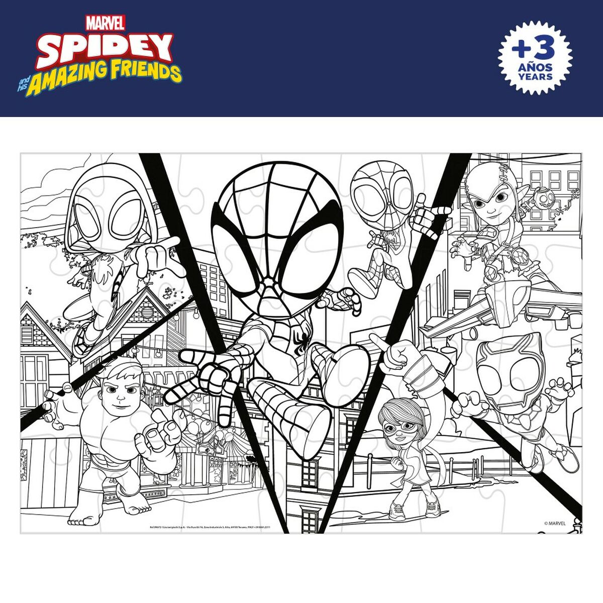 Child’s Puzzle Spidey Double-sided 50 x 35 cm 24 Pieces (12 Units)