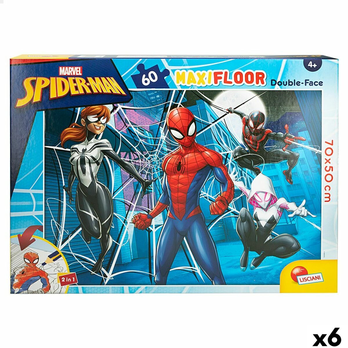Child’s Puzzle Spider-Man Double-sided 60 Pieces 70 x 1,5 x 50 cm (6 Units) Child’s Puzzle Spider-Man Double-sided 60 Pieces 70 x 1,5 x 50 cm (6 Units)