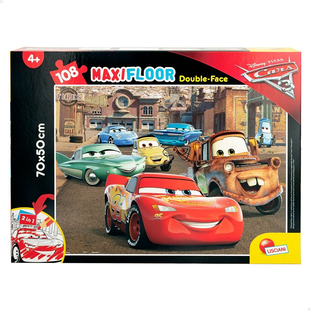 Child’s Puzzle Cars Double-sided 108 Pieces 70 x 1,5 x 50 cm (6 Units)