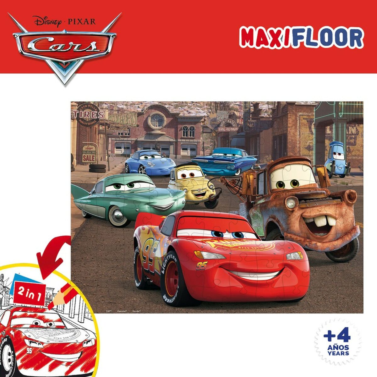 Child’s Puzzle Cars Double-sided 108 Pieces 70 x 1,5 x 50 cm (6 Units)