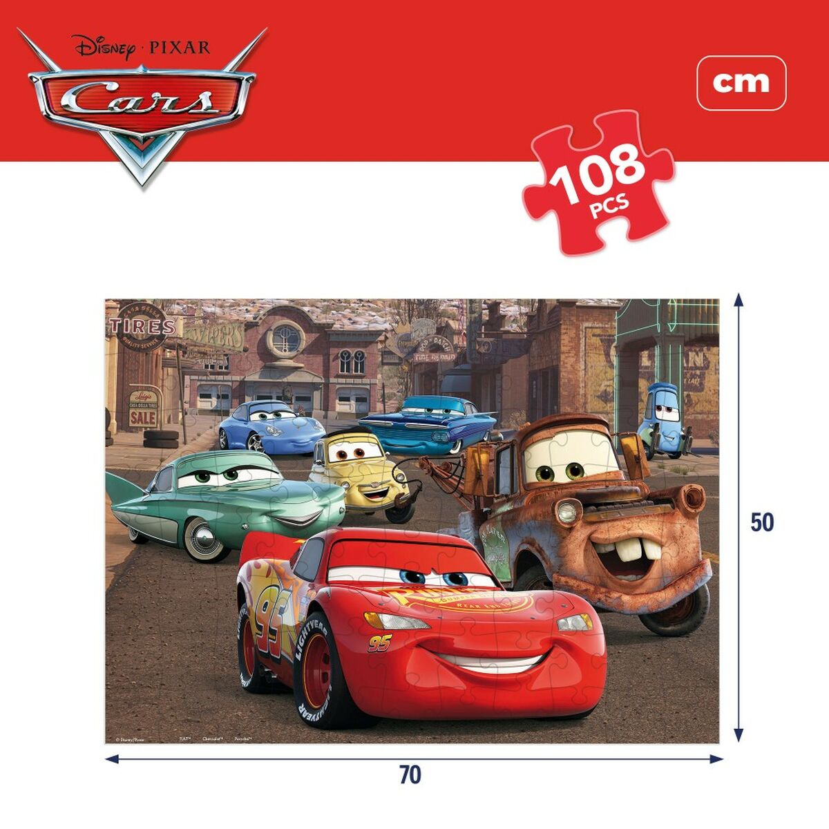 Child’s Puzzle Cars Double-sided 108 Pieces 70 x 1,5 x 50 cm (6 Units)
