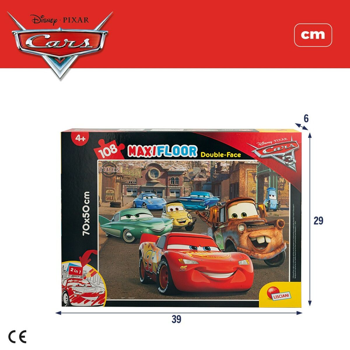 Child’s Puzzle Cars Double-sided 108 Pieces 70 x 1,5 x 50 cm (6 Units)