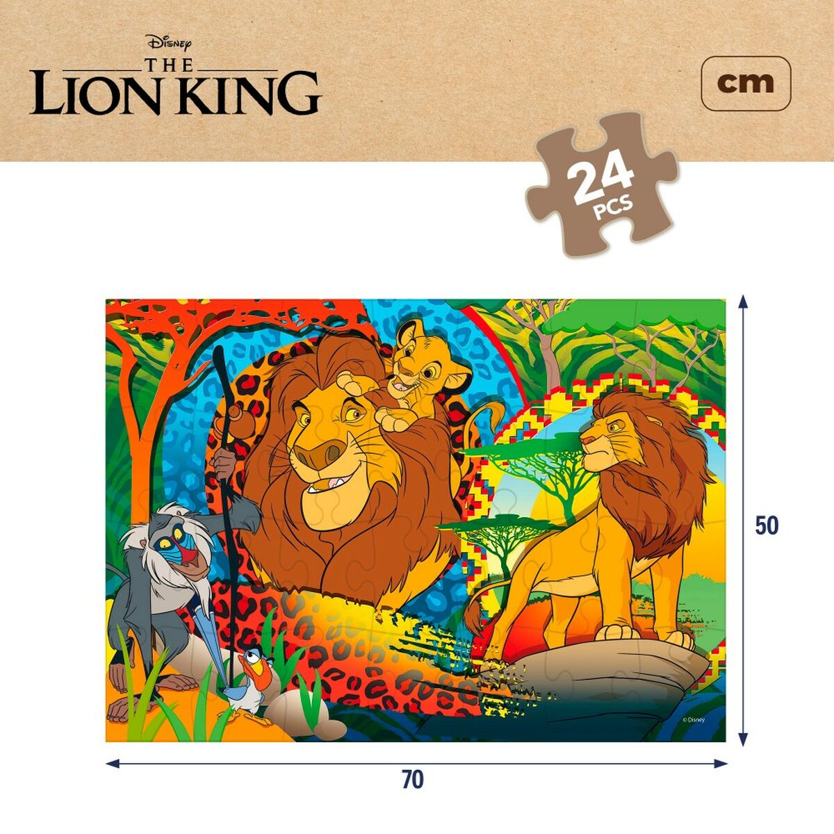 Child’s Puzzle The Lion King Double-sided 24 Pieces 70 x 1,5 x 50 cm (12 Units)