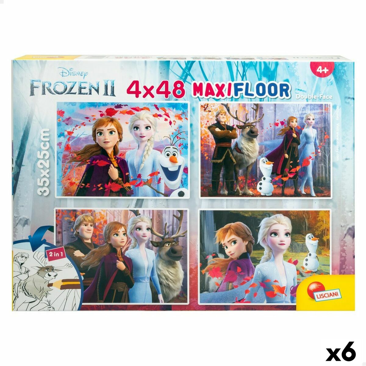 Child’s Puzzle Frozen Double-sided 4-in-1 48 Pieces 35 x 1,5 x 25 cm (6 Units)