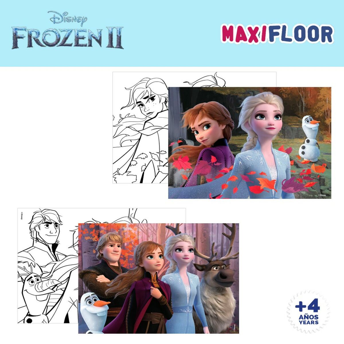 Child’s Puzzle Frozen Double-sided 4-in-1 48 Pieces 35 x 1,5 x 25 cm (6 Units)