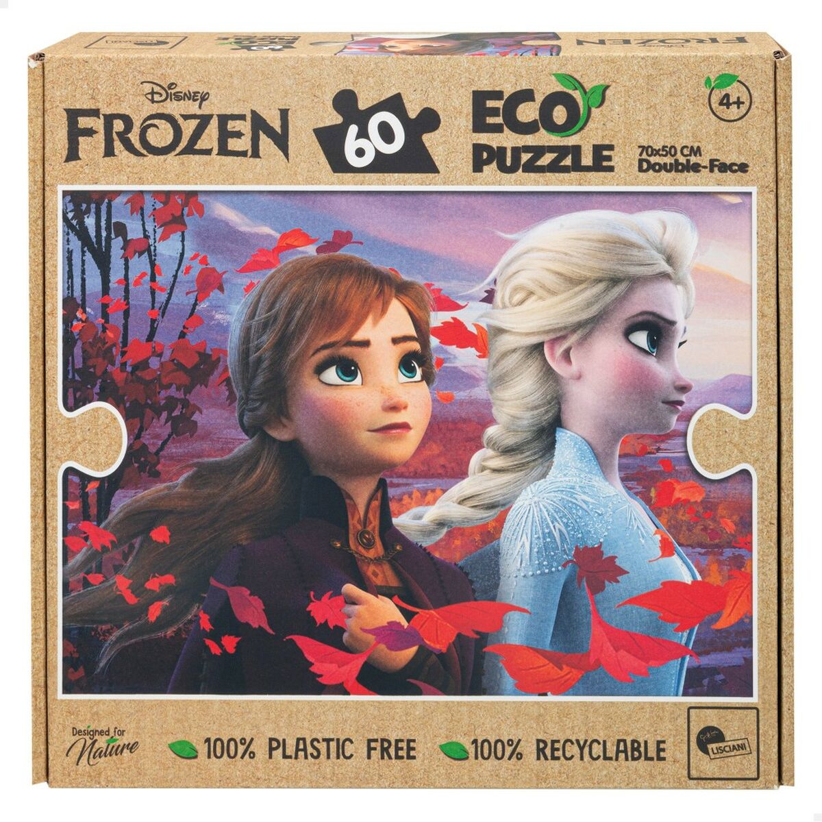Child’s Puzzle Frozen Double-sided 60 Pieces 70 x 1,5 x 50 cm (12 Units)