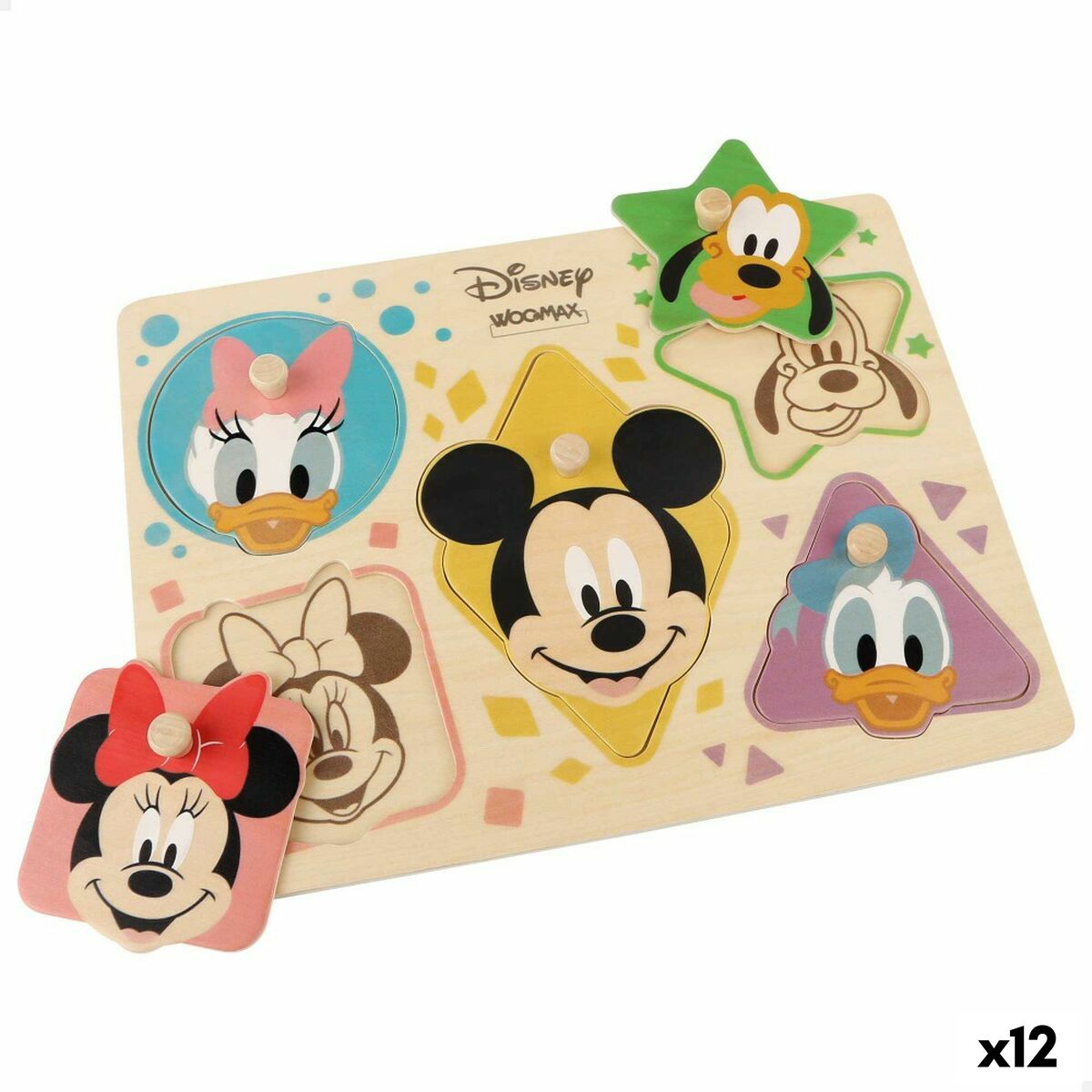 Child’s Wooden Puzzle Disney + 2 Years 5 Pieces (12 Units)