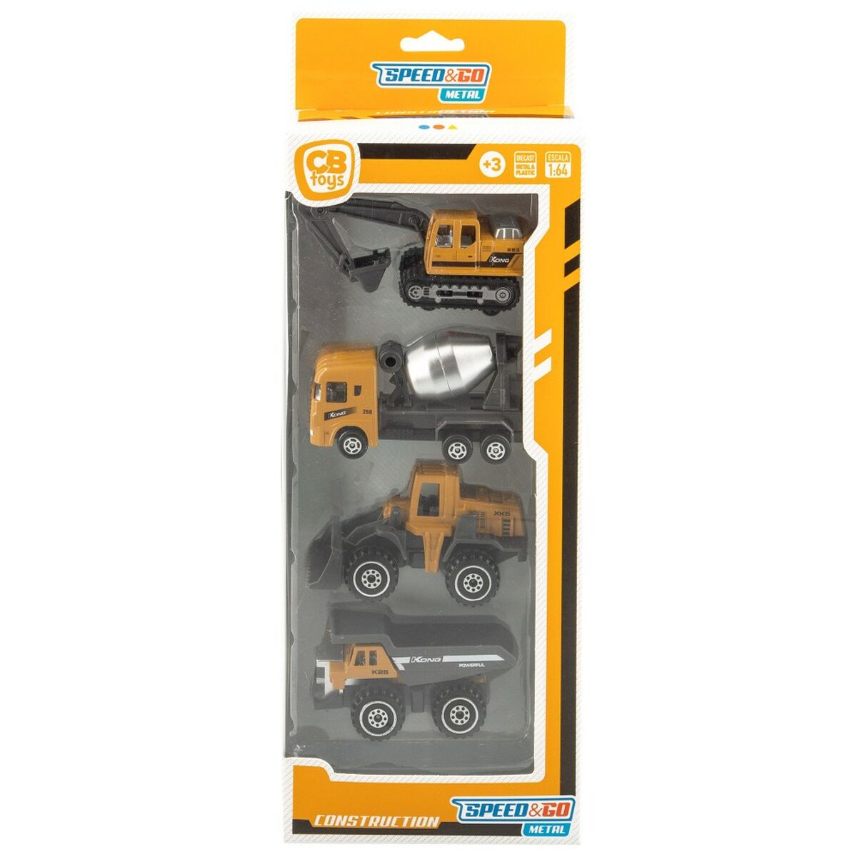 Construction Work Vehicles (Set) Speed & Go 7,5 x 4 x 3 cm (12 Units)