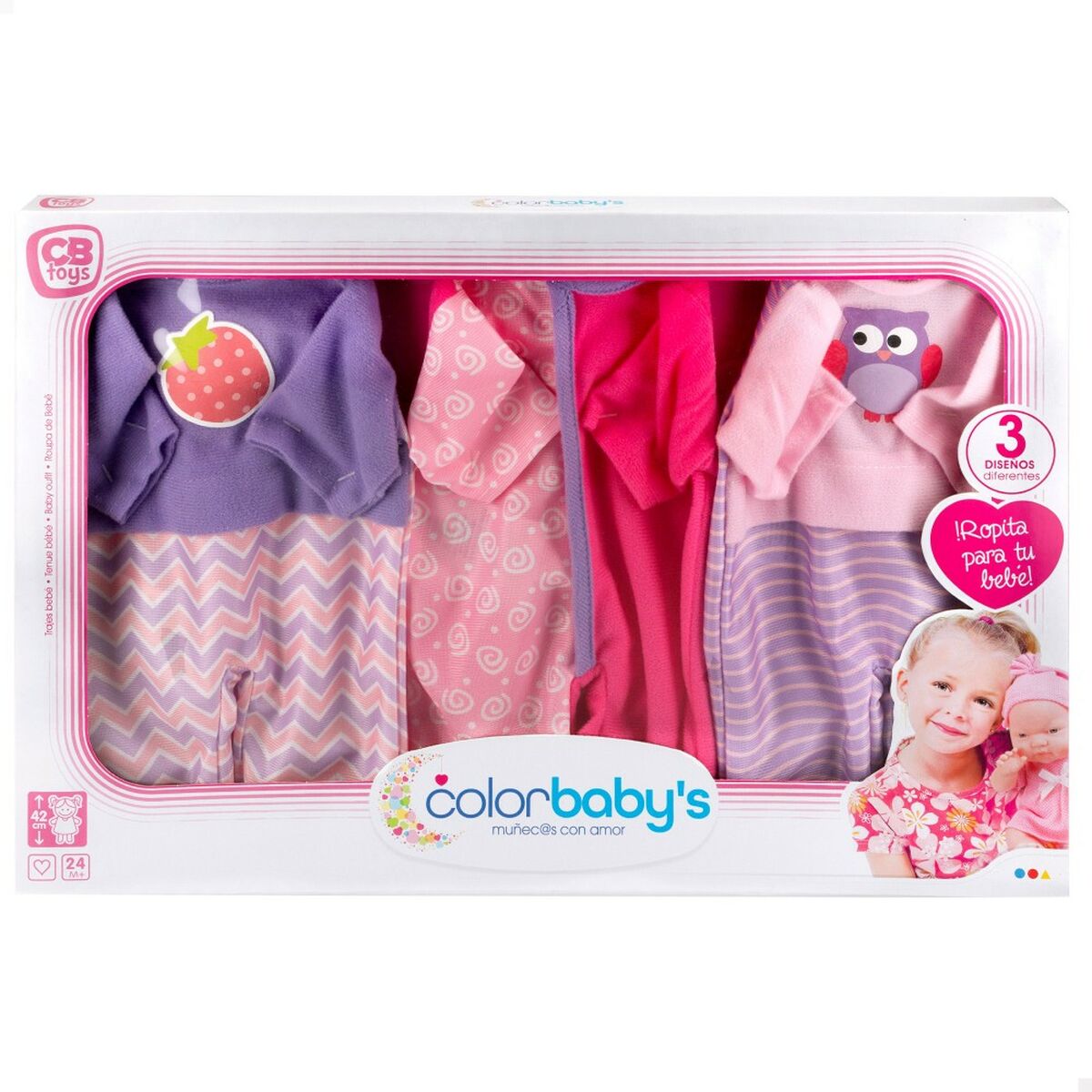 Doll’s clothes Colorbaby 3 Pieces 6 Units