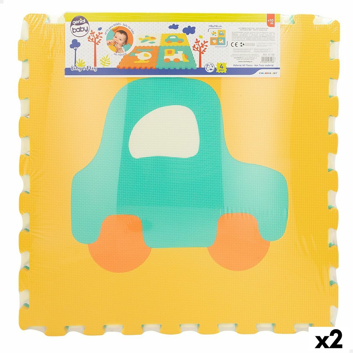 Puzzle Carpet Colorbaby 4 Pieces Cars 118 x 118 cm EVA (2 Units) Puzzle Carpet Colorbaby 4 Pieces Cars 118 x 118 cm EVA (2 Units)