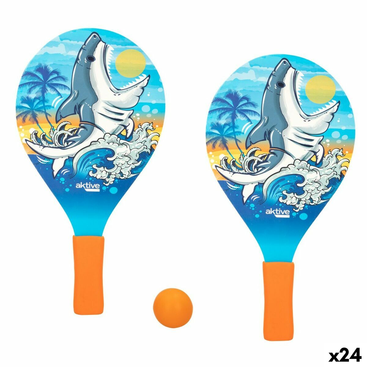 Beach Spades with Ball Aktive Shark 19,5 x 38 cm (24 Units) Beach Spades with Ball Aktive Shark 19,5 x 38 cm (24 Units)
